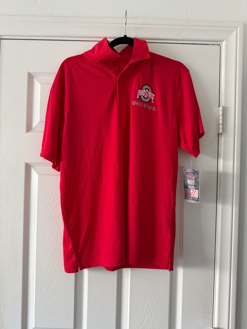 ohio state buckeyes red polo college short sleeve men size medium